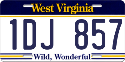 WV license plate 1DJ857