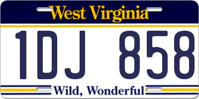 WV license plate 1DJ858