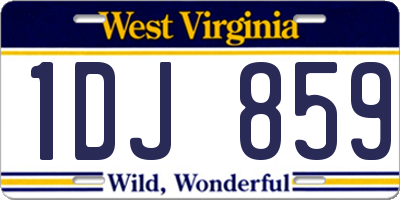 WV license plate 1DJ859