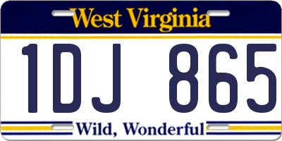 WV license plate 1DJ865