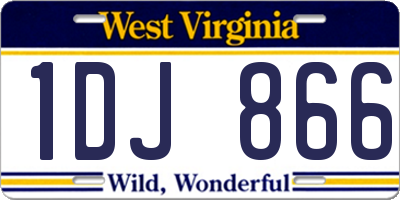 WV license plate 1DJ866