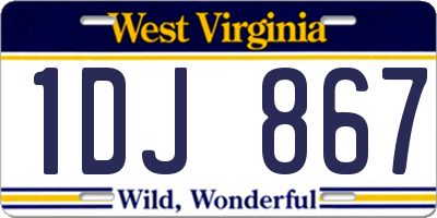 WV license plate 1DJ867
