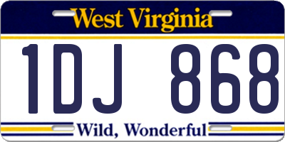 WV license plate 1DJ868