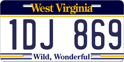 WV license plate 1DJ869