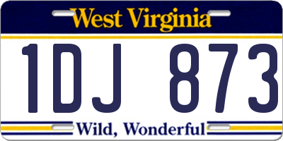 WV license plate 1DJ873