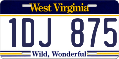 WV license plate 1DJ875