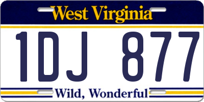 WV license plate 1DJ877