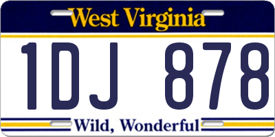 WV license plate 1DJ878
