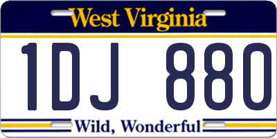WV license plate 1DJ880