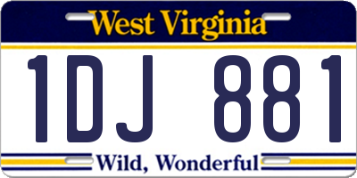 WV license plate 1DJ881