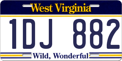 WV license plate 1DJ882