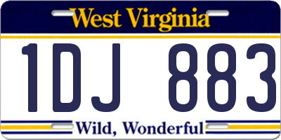 WV license plate 1DJ883