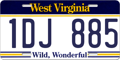 WV license plate 1DJ885