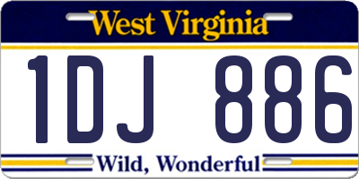 WV license plate 1DJ886