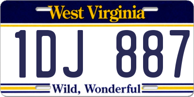 WV license plate 1DJ887