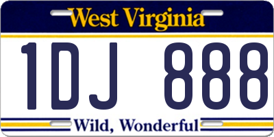 WV license plate 1DJ888