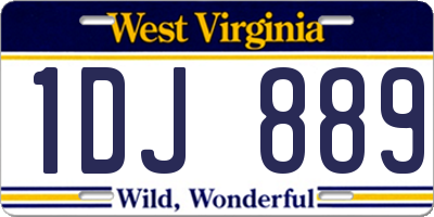 WV license plate 1DJ889
