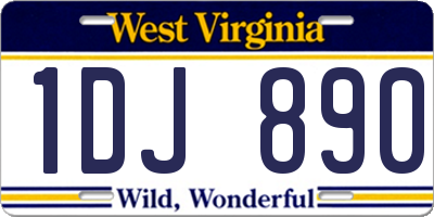 WV license plate 1DJ890