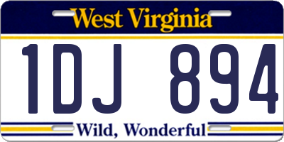 WV license plate 1DJ894