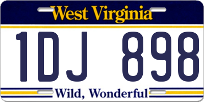 WV license plate 1DJ898
