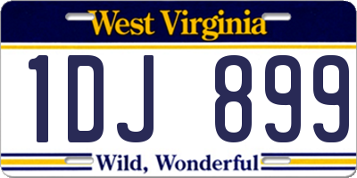 WV license plate 1DJ899