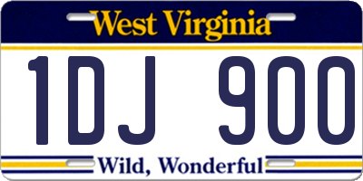 WV license plate 1DJ900