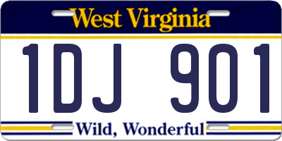 WV license plate 1DJ901