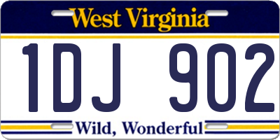 WV license plate 1DJ902