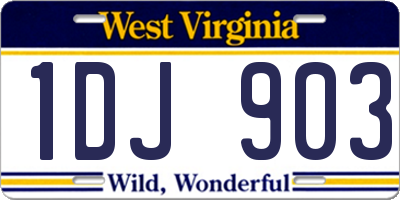 WV license plate 1DJ903