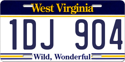 WV license plate 1DJ904