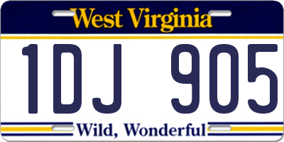 WV license plate 1DJ905