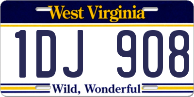 WV license plate 1DJ908