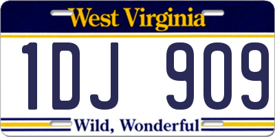 WV license plate 1DJ909