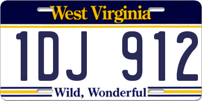WV license plate 1DJ912