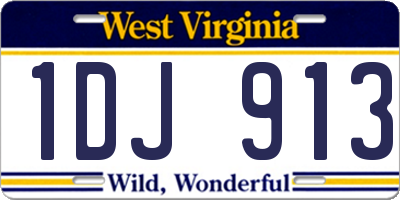 WV license plate 1DJ913