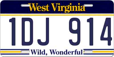 WV license plate 1DJ914
