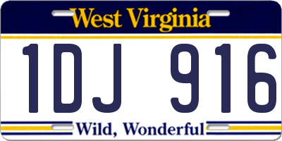 WV license plate 1DJ916