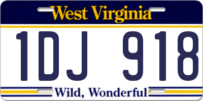 WV license plate 1DJ918