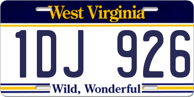 WV license plate 1DJ926