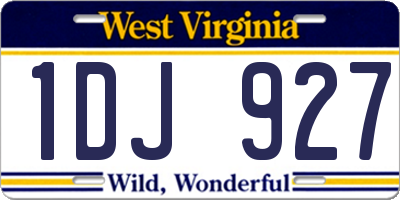 WV license plate 1DJ927