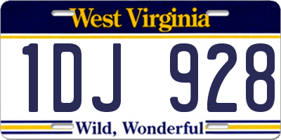 WV license plate 1DJ928