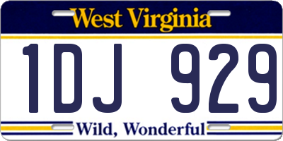 WV license plate 1DJ929