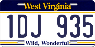 WV license plate 1DJ935