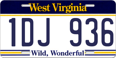 WV license plate 1DJ936