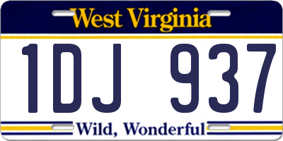 WV license plate 1DJ937