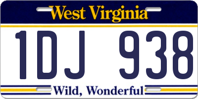 WV license plate 1DJ938