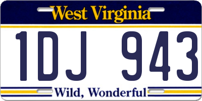 WV license plate 1DJ943