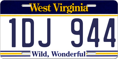 WV license plate 1DJ944
