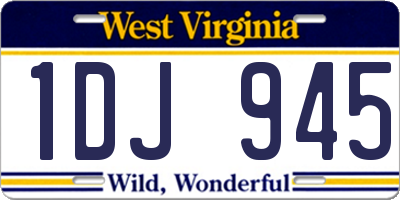 WV license plate 1DJ945