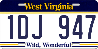 WV license plate 1DJ947
